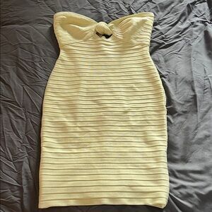 Herve Leger Light Green Strapless Dress